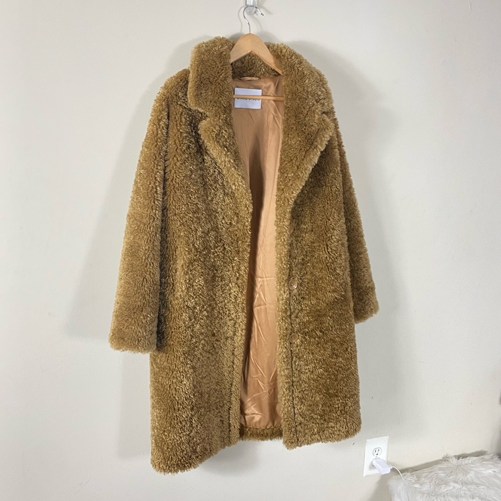 STAND STUDIO Anika Coat Faux Shearling in Camel - 36/S - Picture 8 of 16